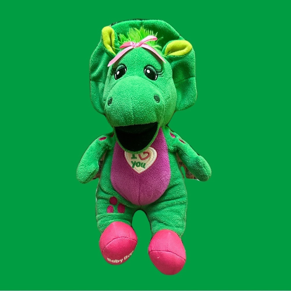 Baby Bop Green and Pink Dinosaur Plush Toy